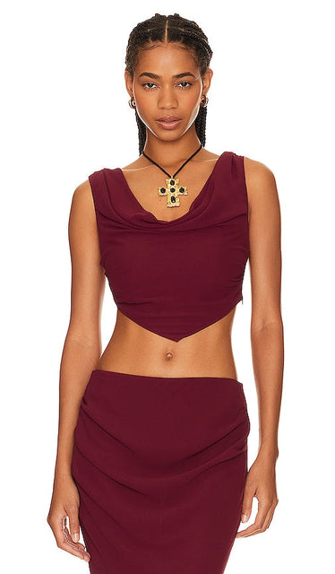 LOBA Antonella Corset Top in Burgundy - Haut corset LOBA Antonella en bordeaux - LOBA Antonella 酒红色紧身胸衣 - LOBA Antonella Korsett-Top in Burgund - LOBA Antonella 코르셋 탑 - LOBA Antonella Corsetto Top in Borgogna