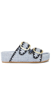 Loeffler Randall Theo Sandal in Blue | Light Blue & Black Flat Sandals for Women