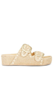 Loeffler Randall Theo Sandal in Neutral | Natural Flat Sandals for Women