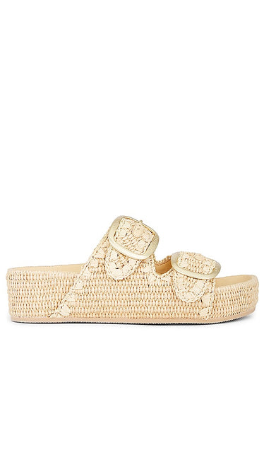 Loeffler Randall Theo Sandal in Neutral | Natural Flat Sandals for Women