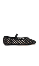 Loeffler Randall Leonie Crochet Flat in Black | Black Ballet Flats for Women
