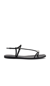 Loeffler Randall Lara Sandal in Black | Black Flat Sandals for Women