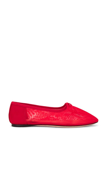 Loeffler Randall Landon Mesh Ballet Flats in Red | Red Ballet Flats for Women