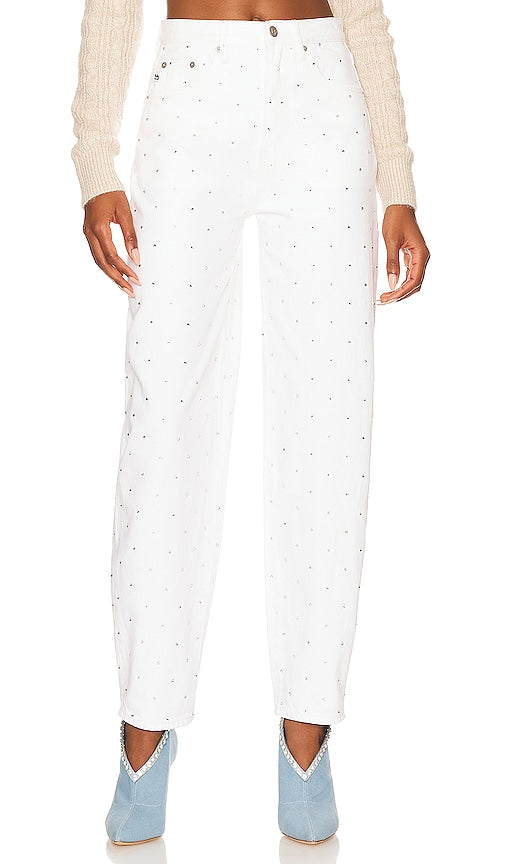 Lovers and Friends Easton High Rise Balloon Leg in White - Lovers and Friends Easton - Pied ballon taille haute en blanc - Lovers and Friends Easton 白色高层气球腿 - Lovers and Friends Easton Hochhaus-Ballonbein in Weiß - Lovers and Friends Easton 하이 라이즈 벌룬 레그 화이트 색상 - Lovers and Friends Easton Gamba a palloncino a vita alta in bianco