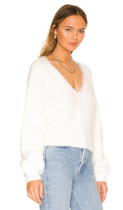 Lovers and Friends Malia V Neck Sweater in Ivory