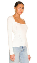 Lovers and Friends Tie Back Fitted Rib Sweater in White