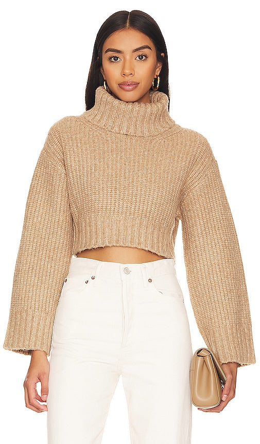 Lovers and Friends Feya Cropped Pullover in Beige - Lovers and Friends Feya - Pull court en beige - Lovers and Friends Feya 米色短款套头衫 - Lovers and Friends Feya Kurzpullover in Beige - Lovers and Friends Feya 베이지 크롭 풀오버 - Pullover corto Lovers and Friends Feya in beige