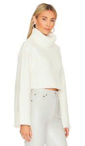 Lovers and Friends Feya Cropped Pullover in Ivory