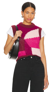 Lovers and Friends Adiel Knit Vest in Wine - Lovers and Friends Adiel - Gilet en tricot - Vin - 恋人和朋友 Adiel 酒红色针织背心 - Lovers and Friends Adiel Strickweste in Wein - Lovers and Friends 와인 소재의 Adiel 니트 베스트 - Lovers and Friends Adiel Gilet lavorato a maglia in vino