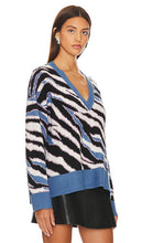 Lovers and Friends Abstract V Neck Sweater in Blue