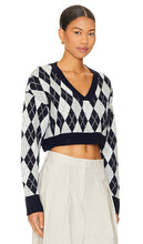 Lovers and Friends Steph Argyle Sweater in Navy,Grey