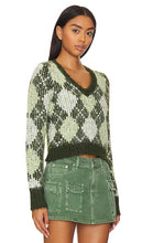 Lovers and Friends Tanessa Argyle Sweater in Green