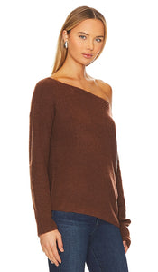 Lovers and Friends x Rachel Alayah Off Shoulder Sweater in Brown