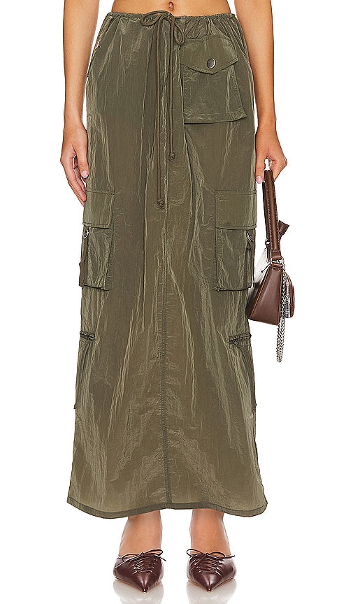 Lovers and Friends Noah Maxi Skirt in Olive