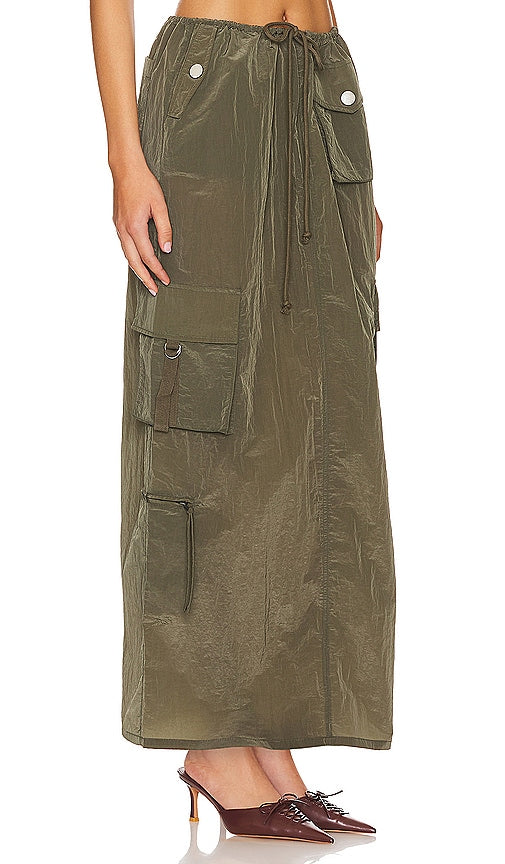 Lovers and Friends Noah Maxi Skirt in Olive