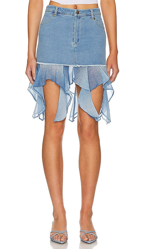 Lovers and Friends Britney Mini Skirt in Blue