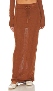 LPA Bennett Maxi Skirt in Chocolate - Jupe longue LPA Bennett en chocolat - LPA Bennett 巧克力色长裙 - LPA Bennett Maxirock in Schokolade - LPA Bennett 맥시 스커트 - Gonna lunga LPA Bennett color cioccolato