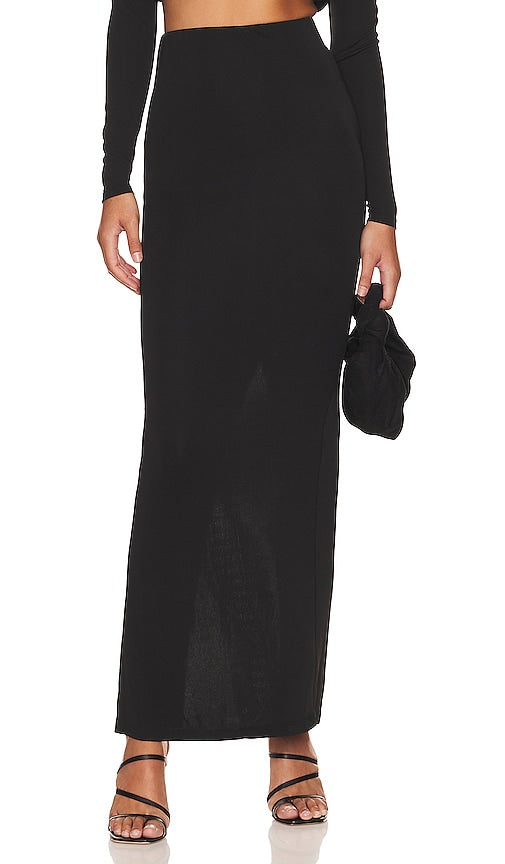 LPA Cedella Column Maxi Skirt in Black - LPA - Cedella - Jupe longue colonne en noir - LPA Cedella 黑色长裙 - LPA Cedella Column Maxirock in Schwarz - LPA Cedella Column 맥시 스커트 - Gonna lunga a colonna LPA Cedella in nero