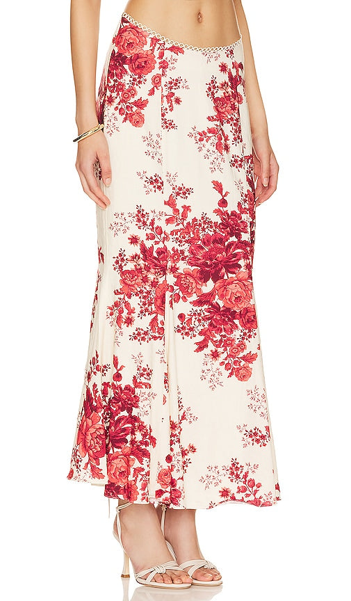 LPA Concetta Maxi Skirt in Cream