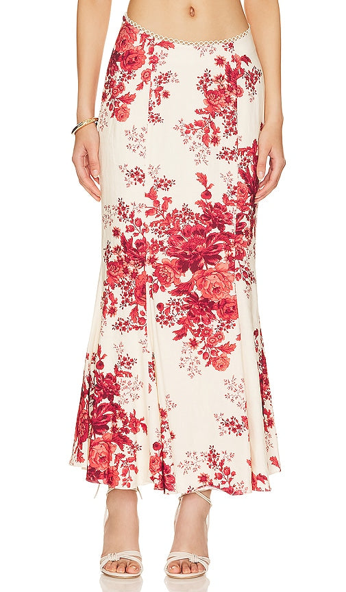 LPA Concetta Maxi Skirt in Cream - Jupe longue LPA Concetta en crème - LPA Concetta 奶油色长裙 - LPA Concetta Maxirock in Creme - LPA CONCETTA 맥시 스커트 - Gonna lunga LPA Concetta color crema