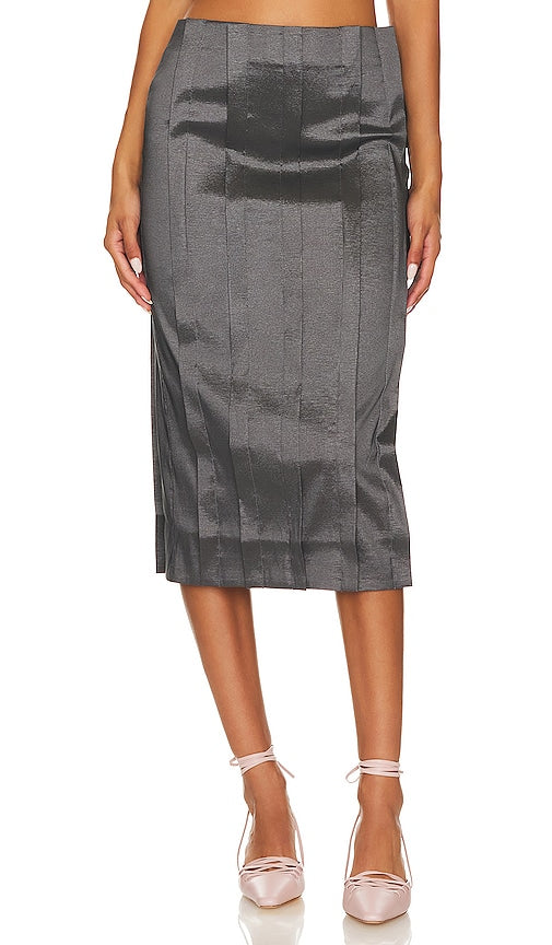 LPA Delfina Midi Skirt in Charcoal - Jupe mi-longue LPA Delfina en charbon de bois - LPA Delfina 木炭色中长半身裙 - LPA Delfina Midirock in Anthrazit - LPA Delfina 미디 스커트 - Gonna midi LPA Delfina in carbone