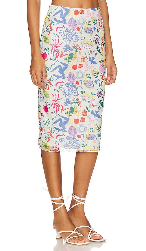 LPA Giada Midi Skirt in White