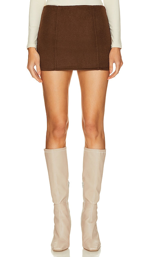 LPA Giah Mini Skirt in Chocolate - Mini-jupe LPA Giah en chocolat - LPA Giah 巧克力色迷你裙 - LPA Giah Minirock in Schokolade - LPA GIA 미니 스커트 - Minigonna LPA Giah color cioccolato