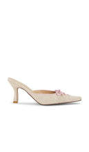LPA Lace Up Mule in Natural | Natural & Pink Mules for Women