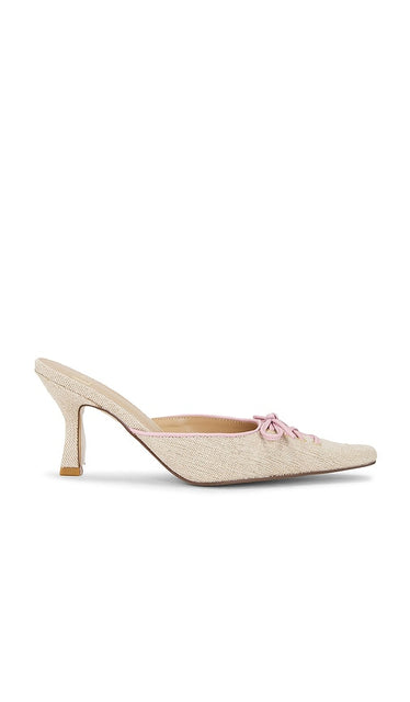 LPA Lace Up Mule in Natural | Natural & Pink Mules for Women