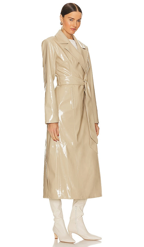 LPA Mia Trench Coat in Nude