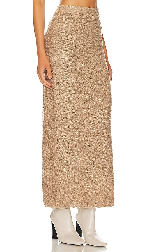 LPA Milas Maxi Skirt in Tan