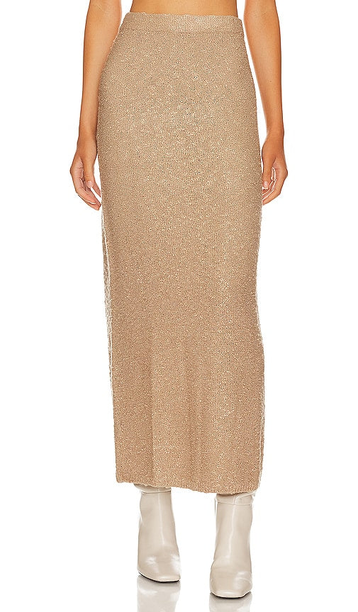 LPA Milas Maxi Skirt in Tan - Jupe longue LPA Milas en beige - LPA Milas 黄褐色长裙 - LPA Milas Maxirock in Hellbraun - LPA MILAS 맥시 스커트 - Gonna lunga LPA Milas color marrone chiaro
