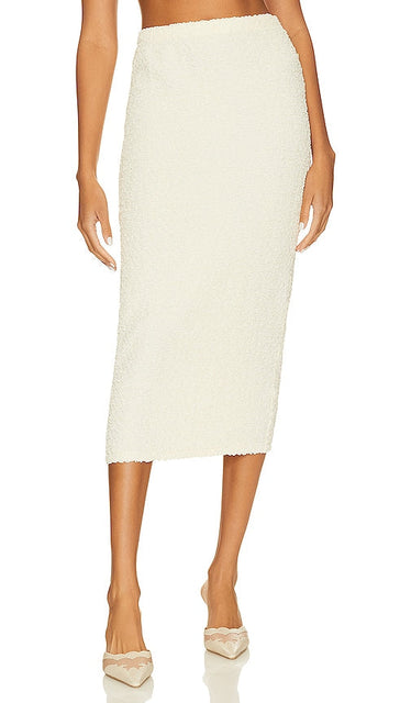 LPA Romola Midi Skirt in Cream - Jupe mi-longue LPA Romola en crème - LPA Romola 奶油色中长半身裙 - LPA Romola Midirock in Creme - LPA Romola 미디 스커트 - Gonna longuette LPA Romola color crema