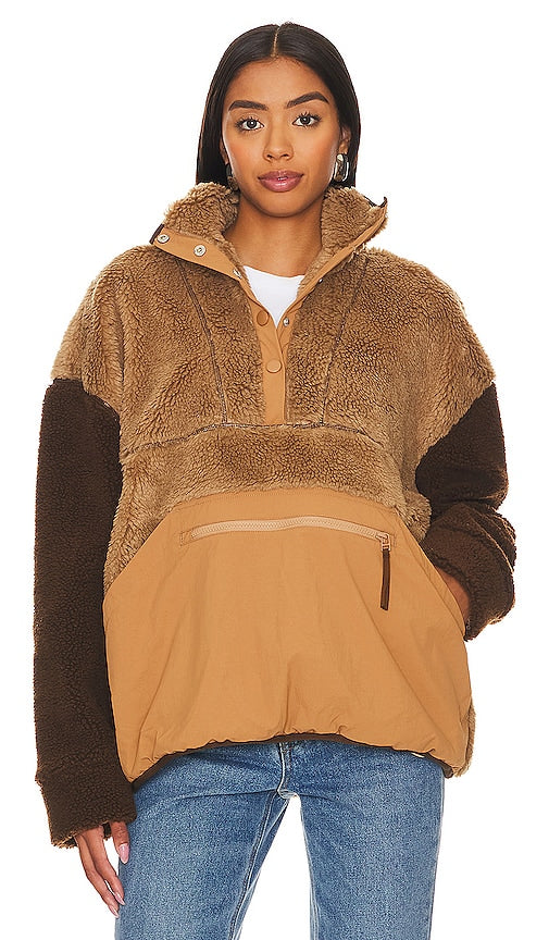 LPA Snap Front Pullover in Brown - LPA - Pull à boutons-pression sur le devant en marron - LPA 棕色前按扣套头衫 - LPA-Pullover mit Druckknöpfen vorne in Braun - 브라운 컬러의 LPA 스냅 프론트 풀오버 - Pullover LPA con chiusura frontale a scatto in marrone