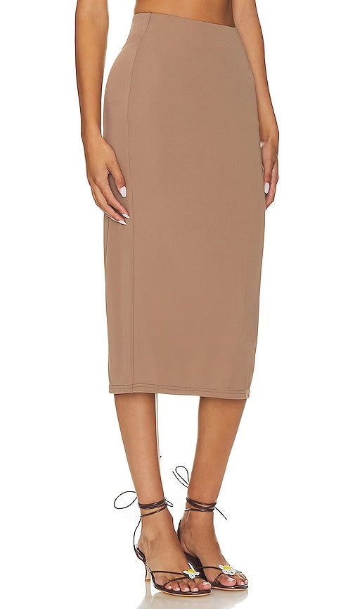LPA Thalia Midi Skirt in Taupe