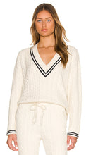 LPA Ciao Cable V Neck Sweater in Ivory