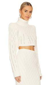 LPA Laraine Cable Turtleneck Sweater in Ivory