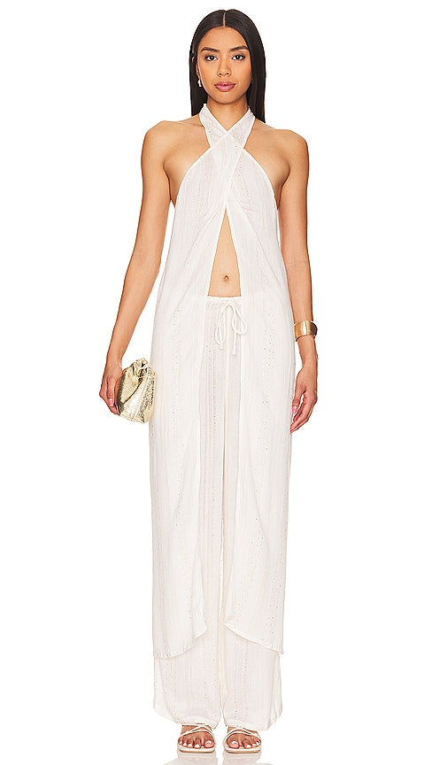 LSPACE Cyrus Cover Up Top in Cream - Haut cache-cœur LSPACE Cyrus en crème - LSPACE Cyrus 奶油色罩衫 - LSPACE Cyrus Cover Up Top in Creme - LSPACE 사이러스 커버업 탑 in 크림 - Parte superiore coprente LSPACE Cyrus in crema