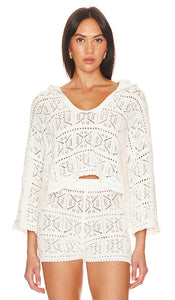 LSPACE Diamond Eyes Sweater in Cream - Pull LSPACE Diamond Eyes en crème - LSPACE 奶油色钻石眼睛毛衣 - LSPACE Diamond Eyes Pullover in Creme - LSPACE Diamond Eyes 스웨터크림 색상 - Maglione LSPACE Diamond Eyes in crema