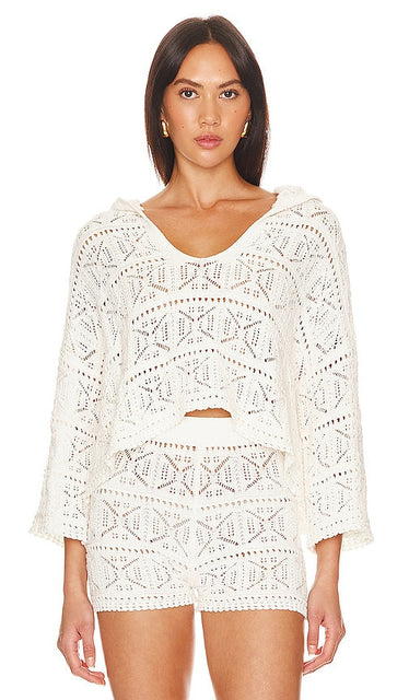 LSPACE Diamond Eyes Sweater in Cream - Pull LSPACE Diamond Eyes en crème - LSPACE 奶油色钻石眼睛毛衣 - LSPACE Diamond Eyes Pullover in Creme - LSPACE Diamond Eyes 스웨터크림 색상 - Maglione LSPACE Diamond Eyes in crema