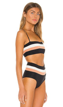 LSPACE Rebel Stripe Bikini Top in Black
