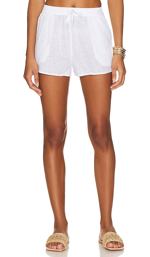 LSPACE Rio Short in White - Short LSPACE Rio en blanc - LSPACE Rio 白色短裤 - LSPACE Rio Short in Weiß - LSPACE Rio 쇼츠 화이트 색상 - Pantaloncini LSPACE Rio in bianco