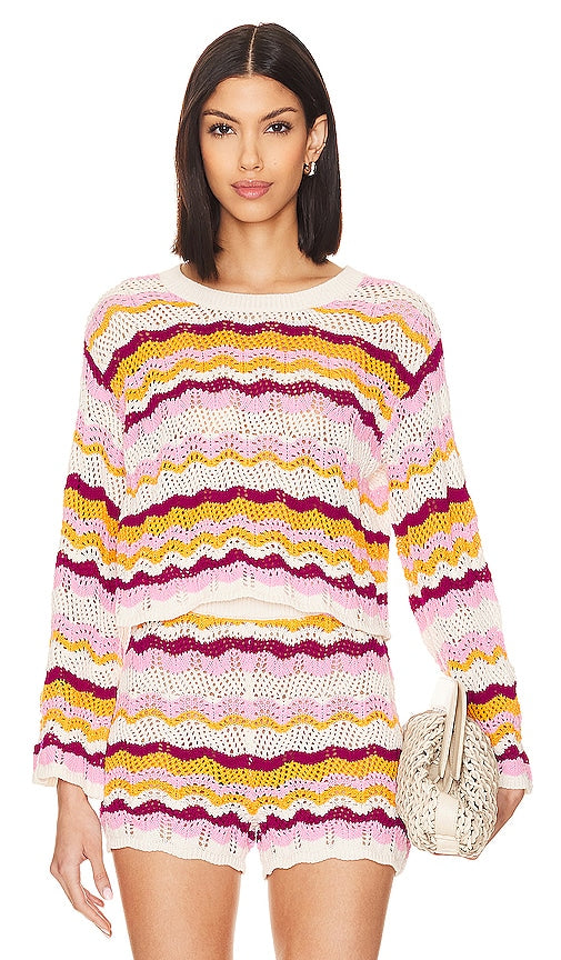 LSPACE X Revolve Sun Ray Sweater in Orange - Pull LSPACE X Revolve Sun Ray en orange - LSPACE X Revolve Sun Ray 橙色毛衣 - LSPACE X Revolve Sun Ray Pullover in Orange - LSPACE X Revolve Sun Ray 스웨터 오렌지 색상 - Maglione LSPACE X Revolve Sun Ray in arancione