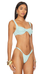 LSPACE x Hanna Montazami Stella Bikini Top in Baby Blue