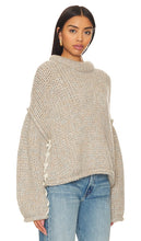 LUNYA Lofty Wool Whip Stitch Pullover Sweater in Light Grey