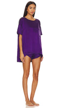 LUNYA Silk Tee Pajama Set in Purple