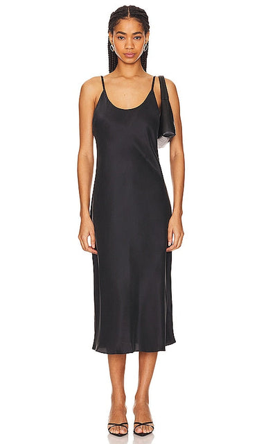 LUNYA Washable Silk Bias Slip Dress in Black - Robe nuisette en biais en soie lavable LUNYA en noir - LUNYA 黑色可水洗真丝斜纹吊带连衣裙 - LUNYA Waschbares Schrägunterkleid aus Seide in Schwarz - LUNYA 워셔블 실크 바이어스 슬립 드레스블랙 색상 - Abito sottoveste in sbieco di seta lavabile LUNYA in nero