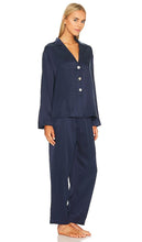 LUNYA Washable Silk Long Sleeve Pant Set in Navy