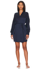 LUNYA Washable Silk Robe in Navy
