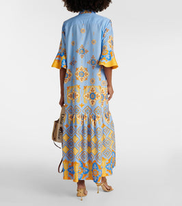 La DoubleJ Artemis printed cotton poplin maxi dress
